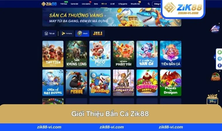 ban ca zik88 1 Tựa game bắn cá nổi bật