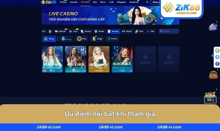 casino zik88 2 Ưu điểm lớn của nhà cái này