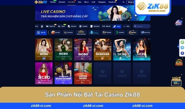 casino zik88 3 Đa dạng trò chơi hấp dẫn